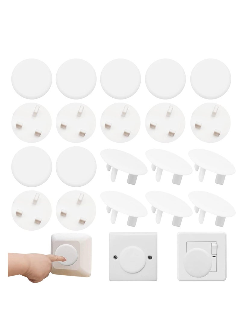 20 Pcs Baby Proofing Plug Covers, Baby Child Safety Plug Socket Sovers UK, Socket Protectors for Sockets UK Plug Covers to Prevent Electric Shock - Image 1