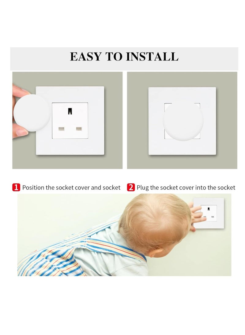 20 Pcs Baby Proofing Plug Covers, Baby Child Safety Plug Socket Sovers UK, Socket Protectors for Sockets UK Plug Covers to Prevent Electric Shock - Image 2