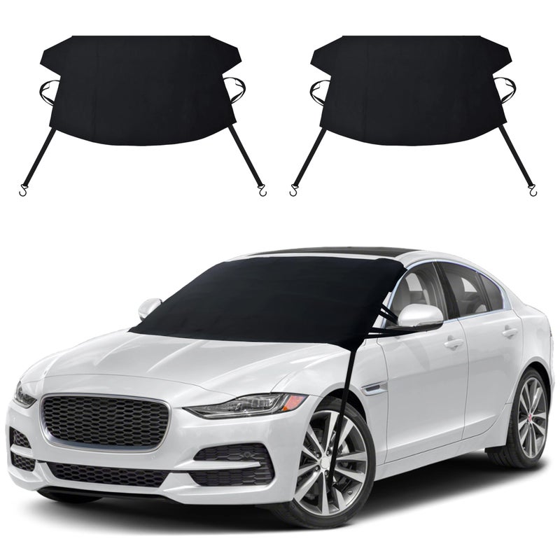 EcoNour Windshield Cover for Ice and Snow | Enhanced 600D Oxford Fabric Windshield Cover for Any Weather | Water, Heat & Sag-Proof Car Windshield Snow Cover | (69 x 42 inches) (Pack of 2) - Image 1