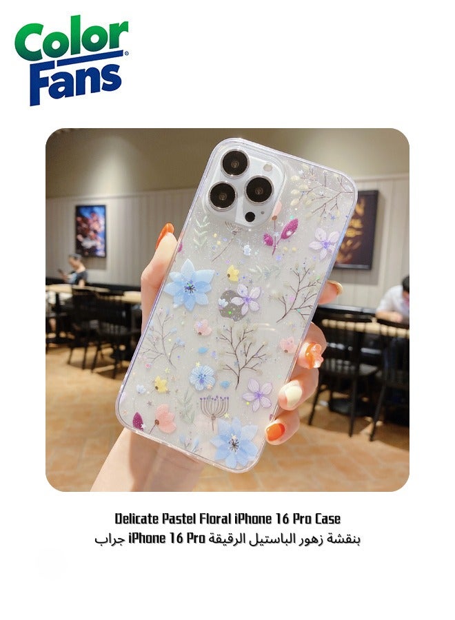 Color Fans Delicate Pastel Floral iPhone 16 Pro Case