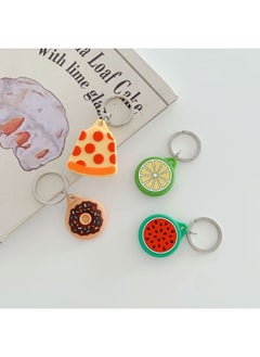 For Apple AirTags Silicone Protective Case Cartoon Minnie Case Airtag Bluetooth Locator Tracker-Color:Pizza-Applicable Model:AirTags