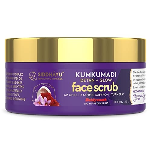 Siddhayu Baidyanath Kumkumadi Face Scrub Detan + Glow - 50 Gm For Glowing Skin - Image 1