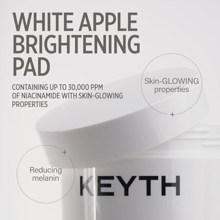 KEYTH White Apple BRIGHTENING PAD (150ML, 5.07 FL.OZ.) / Brightening, Glwoing Skin Filter, Apple Fruit Water, Dark Circle Eraser, White Hyaluronic Acid - Image 3