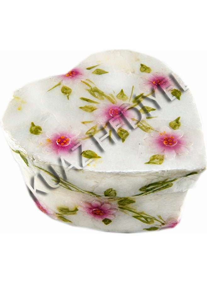 evinizdeki okyanus esintisi turkuaz hediyelik Ocean breeze turquoise gift box for your home Large Mother of Pearl Heart-Violet Box  - Image 2