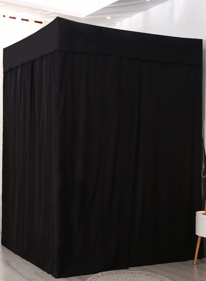 Joylife Canopy Bed Curtains King Bed Canopy for Girls, Canopy Curtains and Bed Curtains, Bed Canopy Curtains for Home Decorations (Pure Black, California King) - Image 3