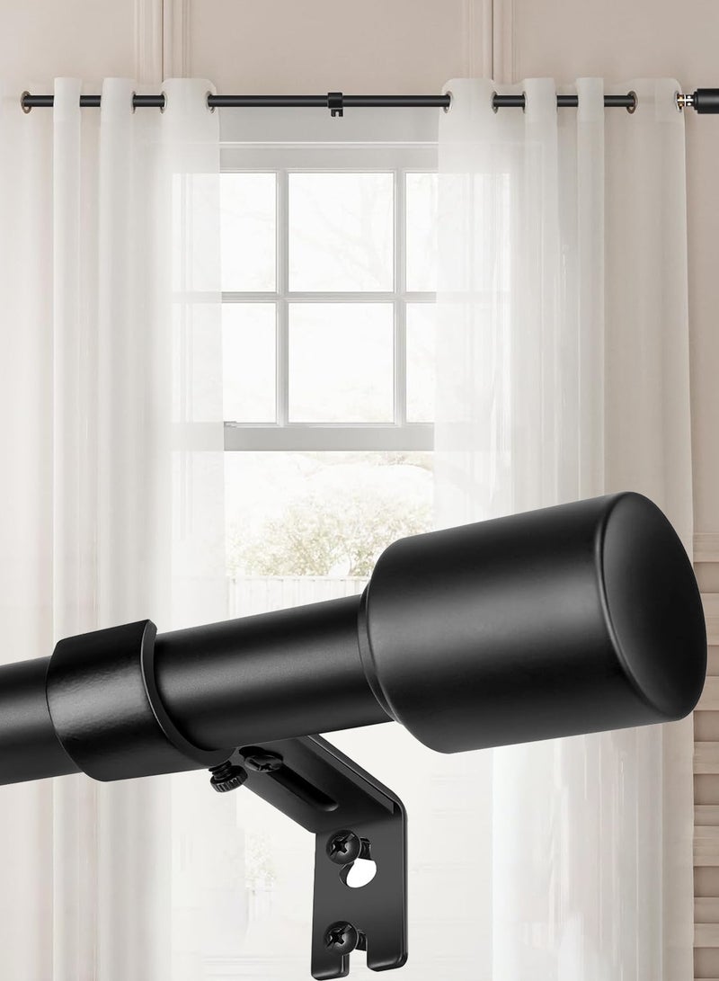 Heavy Duty Curtain Rods for Windows, 25MM Black Curtain Rods for Outdoor, Farmhouse, Bedroom, Kitchen, Living Room, Adjustable Easy Install Curtain Rods (Black,36-88") - Image 1