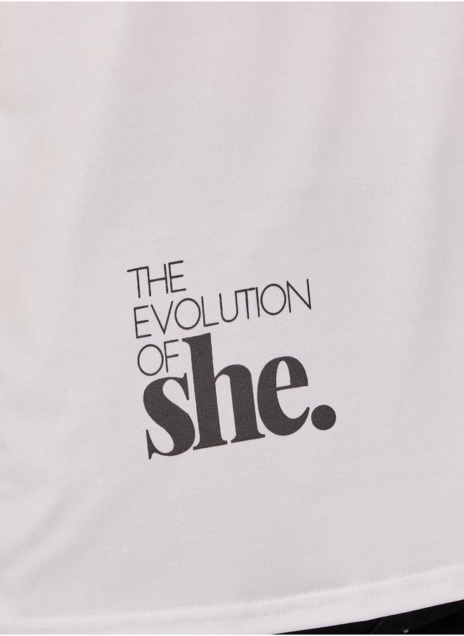 Take Two Slogan Print Round Neck T-Shirt  - Image 4