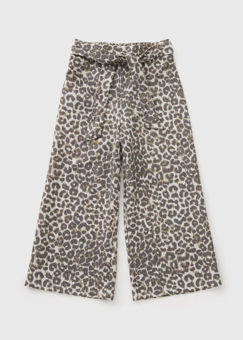 Matalan Girls Leopard Crinkle Culotte Trouser