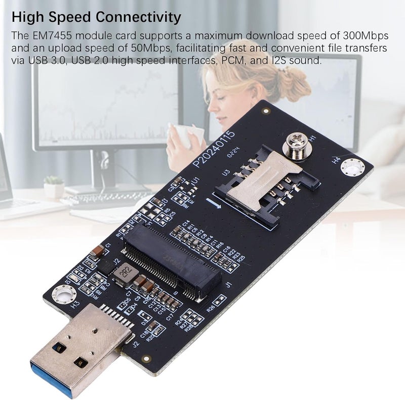 Yoidesu EM7455 4G 5G Module Network Card, 300Mbps Download Speed 50Mbps Upload Speed, PCIe M.2 Replacement EM7455 Network Card, for Latitude 7000, 5000, Etc - Image 4