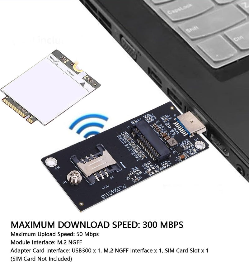 Yoidesu EM7455 4G 5G Module Network Card, 300Mbps Download Speed 50Mbps Upload Speed, PCIe M.2 Replacement EM7455 Network Card, for Latitude 7000, 5000, Etc - Image 3