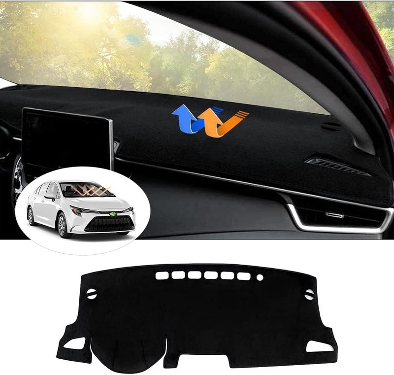 Autorder Compatible with Dashboard Cover Mat Toyota Corolla 2019-2021 2022 2023 Accessories Flannel Dash Cover Nonslip Dashboard Mat Protector Sunshade No Glare - Image 1