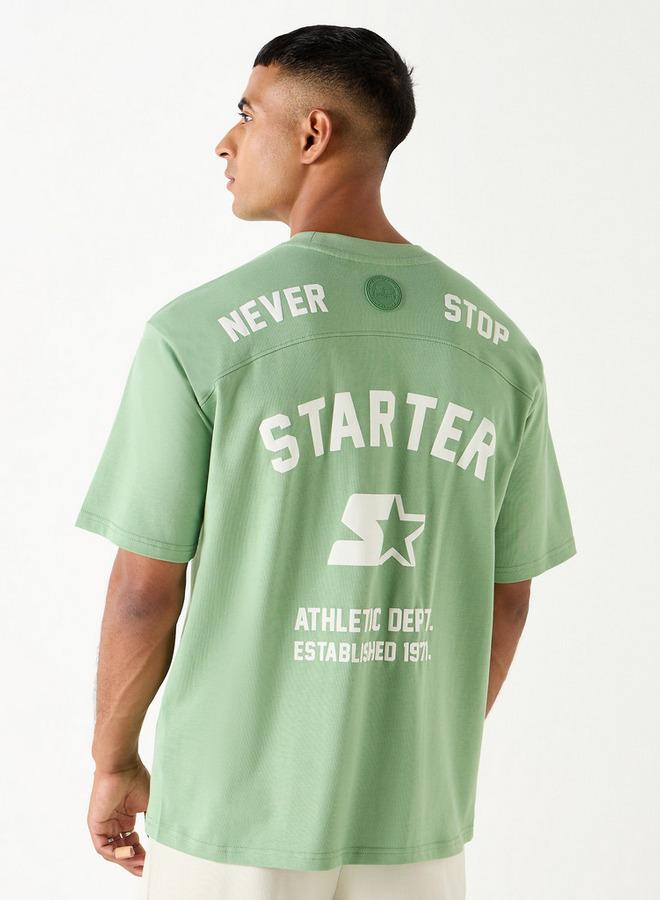Starter Logo Print Crew Neck T-shirt with Short Sleeves - Image 1