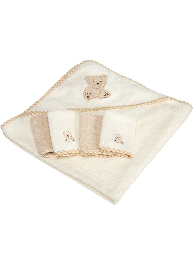 Spasilk Spasilk Bath Hooded Towels & Washcloths Set for Babies  - Image 1