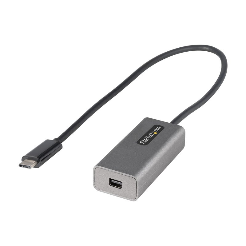 Startech.com StarTech.com USB C to Mini DisplayPort Adapter, 4K 60Hz USB Type C to mDP/Mini DP Monitor Video Converter Dongle, Thunderbolt 3 Compatible, 12" Attached Cable, Upgraded Version of CDP2MDP (CDP2MDPEC)  - Image 1