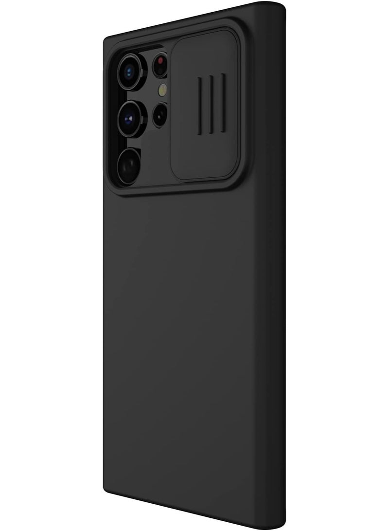 Nillkin CamShield Silky Silicone Series Cover Case Designed For Samsung Galaxy S22 Ultra - Elegant Black - Image 1