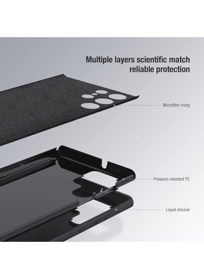 Nillkin CamShield Silky Silicone Series Cover Case Designed For Samsung Galaxy S22 Ultra - Elegant Black - Image 2