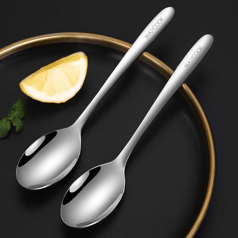 MAXCOOK 316L الفولاذ المقاوم للصدأ حساء مغرفة ملعقة ، اضافية كبيرة سميكة الملاعق الأطفال أدوات المائدة ملعقة الأرز ملعقة كبيرة 2 قطعة مجموعة MCCU4643 - Image 3