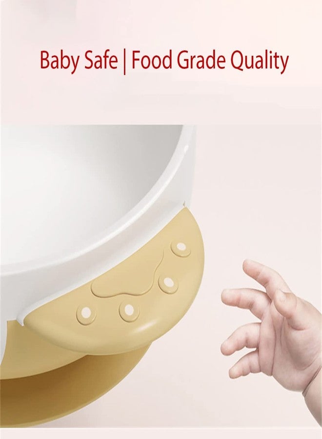 GUCHIGU Meal Bowl with Spoon & Fork Set for Baby/Toddler/Kids | Microwave Safe, Anti Skid, Portable, Unbreakable Baby Feeding Utensil | 1 Bowl, 1 Fork and 1 Spoon | 3 Pcs (Grey) - Image 5