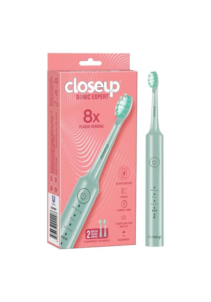 Closeup Sonic Expert Green Rechargeable Toothbrush - Image 1
