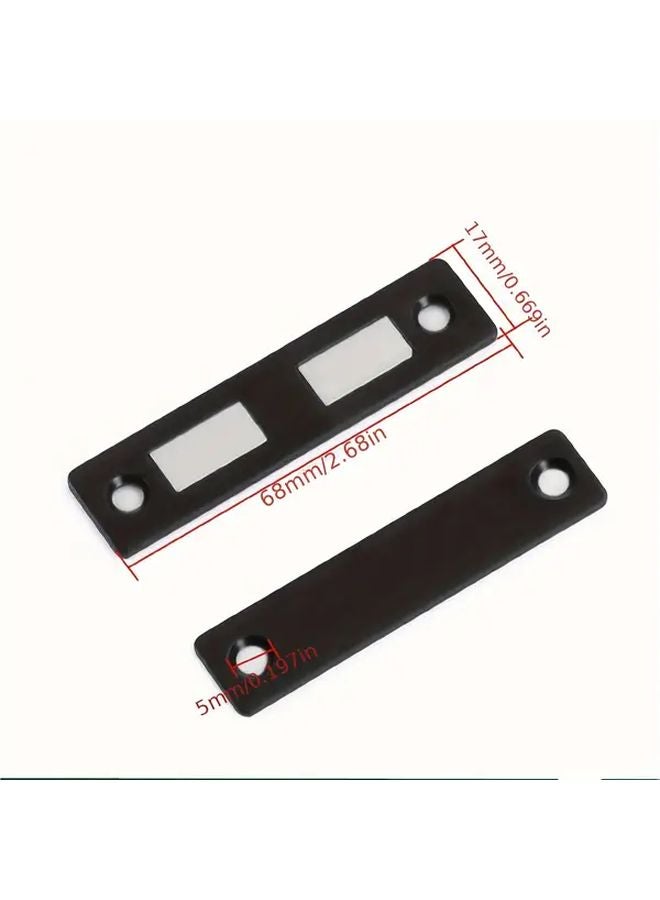 4 Sets Ultra Thin Magnetic Door Catch Heavy Duty 30LB Black Iron Door Holder - Image 3