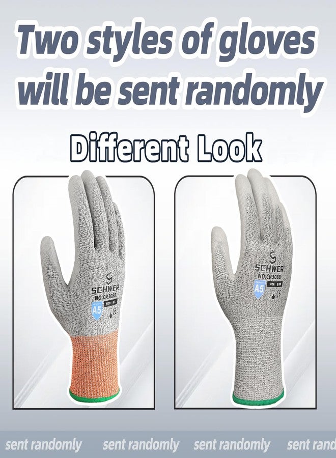 Schwer 12 Pairs ANSI A4 Cut Resistant Work Gloves, Cut Proof Gloves with PU Coating, Used for Metal Fabrication, WoodWorking, Construction, Non Slip, Durable, M, CR13001 - Image 2