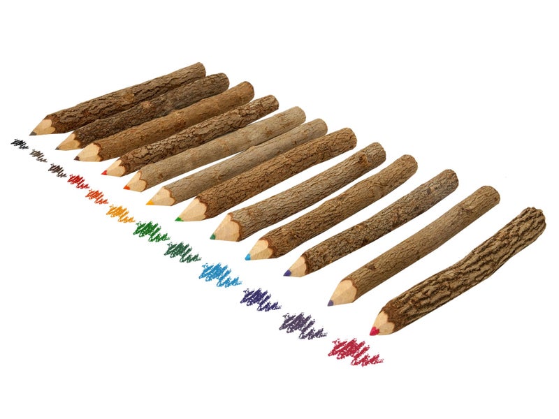 BSIRI Professional Coloring Pencils Assorted-Stick Twig Outdoor Colored Wooden Pencil Tree for Child Camping Decorations Color Wood, Colored Pencils Wedding Decorations (3 Inch Long) - Image 4