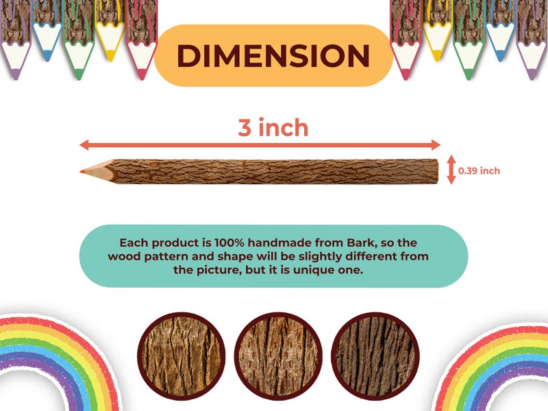 BSIRI Professional Coloring Pencils Assorted-Stick Twig Outdoor Colored Wooden Pencil Tree for Child Camping Decorations Color Wood, Colored Pencils Wedding Decorations (3 Inch Long) - Image 5