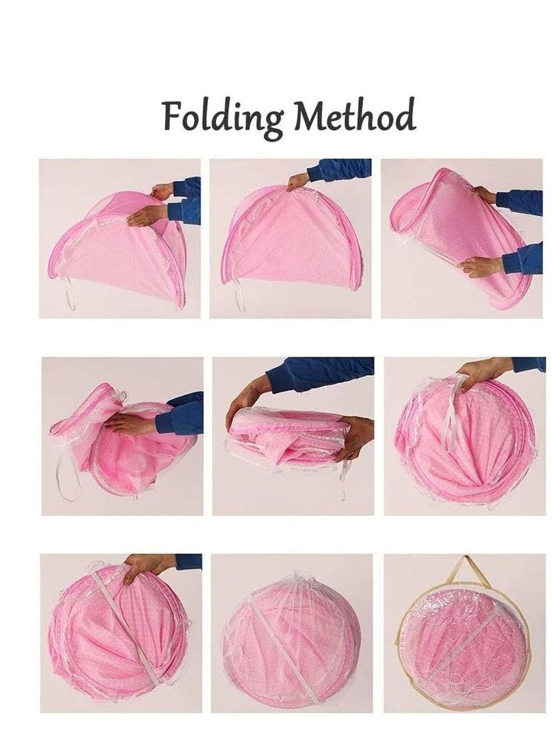 Baby Mosquito Folding Tent With Mattress And Pillow Pink For Infants - Image 4
