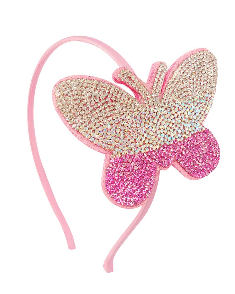 Bowbear Crystal Party Headband, Pink Butterfly - Image 4