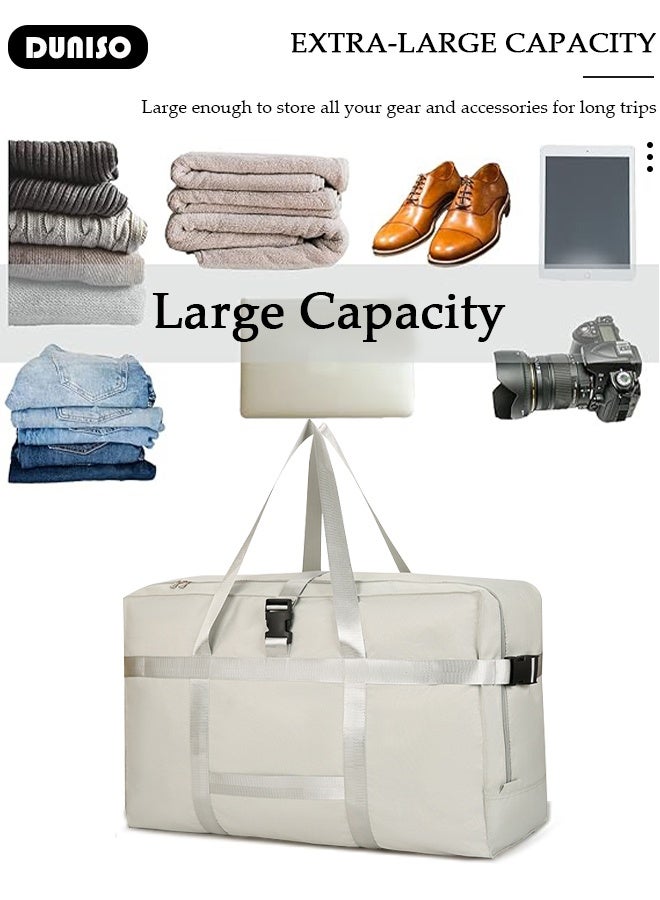 DUNISO Storage Bag for Moving House Oxford Waterproof Moving Bags with Handles Unisex Adults Duffel Bag Waterproof Carry on Weekend Overnight Storage Bag for Airline, Travel, Camping, Moving, Black, Hand Luggage - Image 3