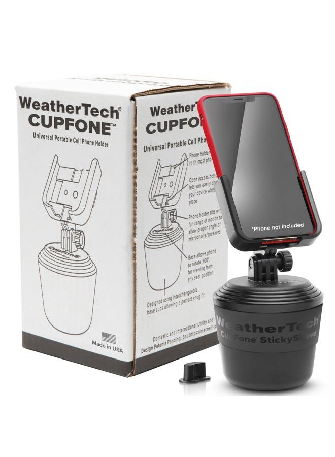 WeatherTech CupFone Universal Cup Holder for Car Phone Mount Automobile Cradle Compatible with iPhone and Cell Phones - Image 1