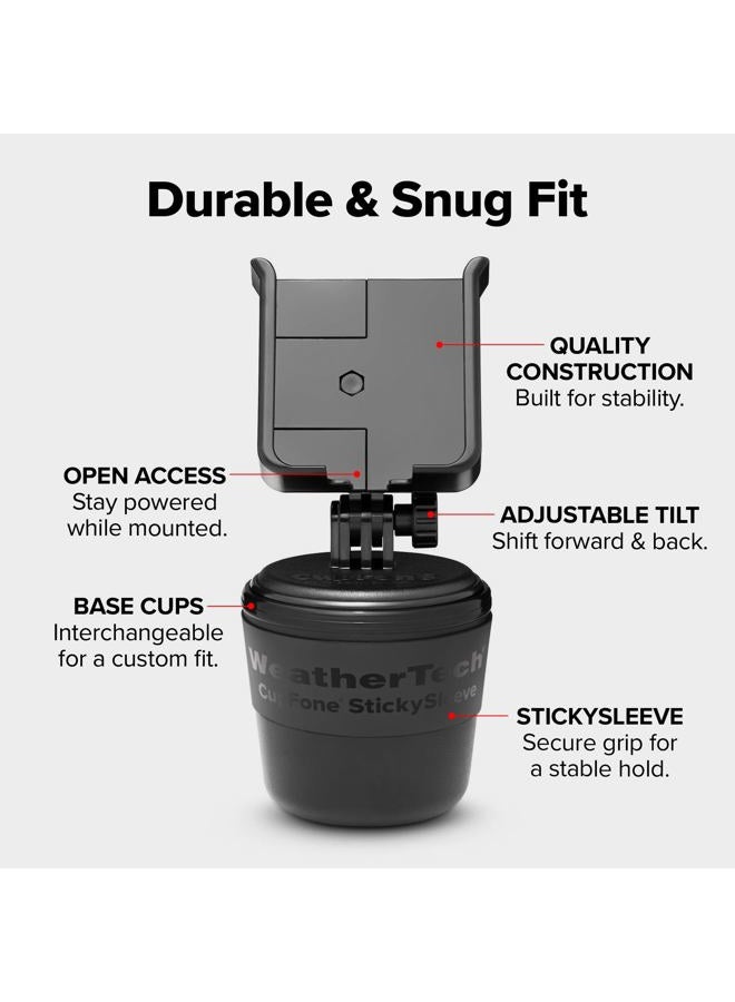 WeatherTech CupFone Universal Cup Holder for Car Phone Mount Automobile Cradle Compatible with iPhone and Cell Phones - Image 3