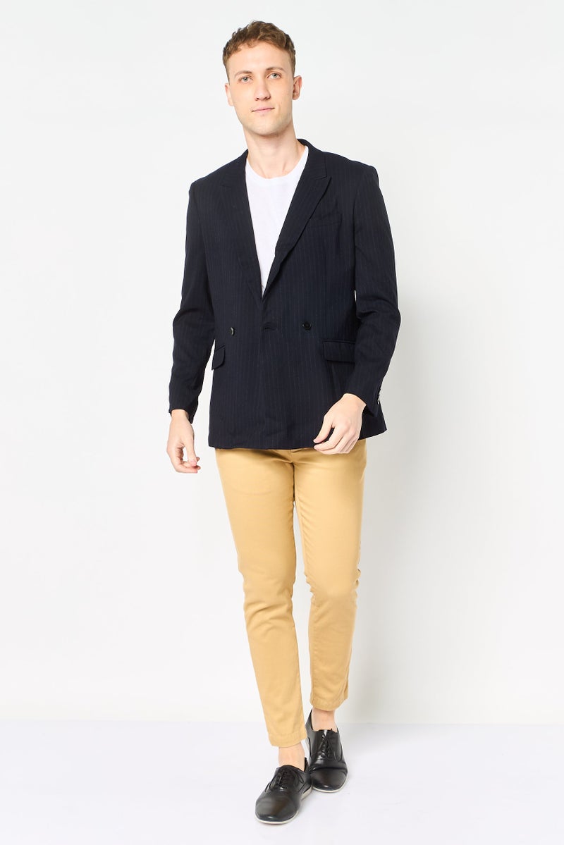 SELECTED Men Regular Fit Plan Long Sleeve Casual Blazer, Navy - Image 4