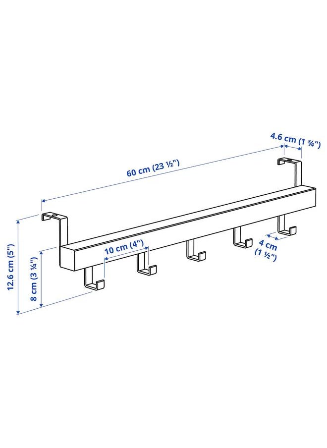 Zaboon Hanger For Door/Wall, Black, 60 Cm  - Image 5