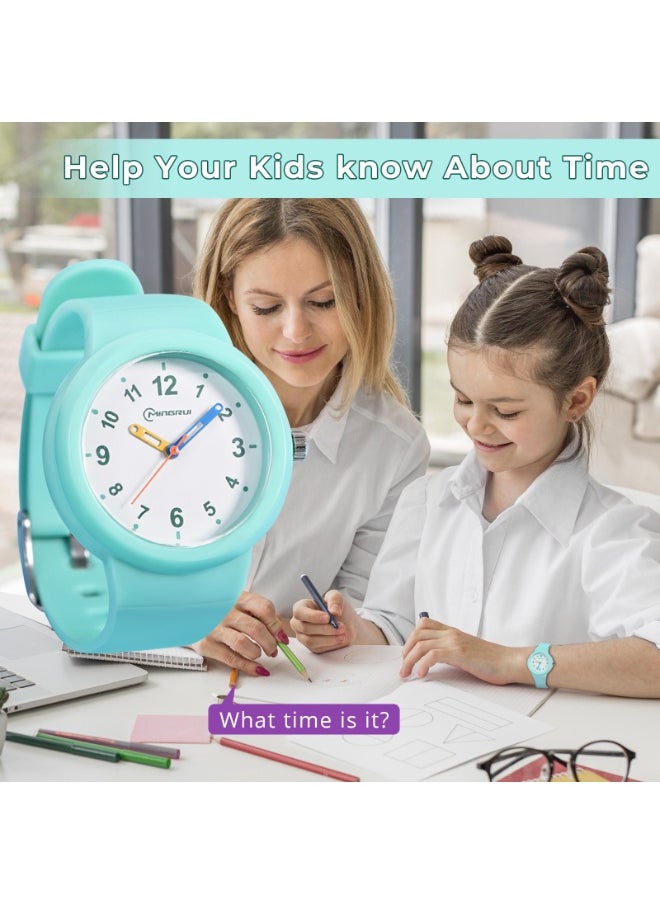 Adando Adando Kids Analog Watch Waterproof Wrist Watch Quartz Minimalist Watches with Soft Band Silicone Strap Learning Time Children Watch Easy to Read for Girls Boys Birthday Gifts  - Image 5
