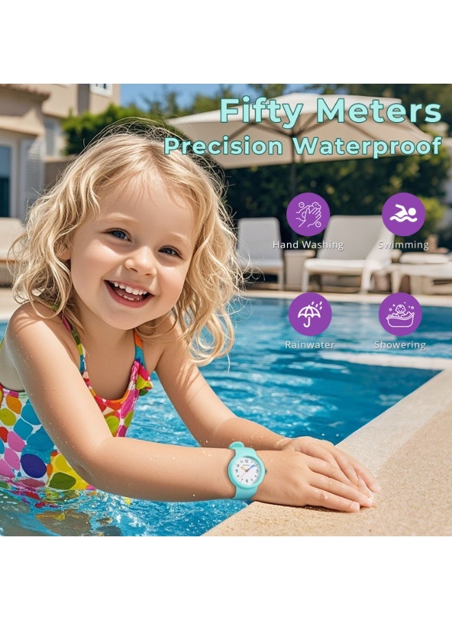 Adando Adando Kids Analog Watch Waterproof Wrist Watch Quartz Minimalist Watches with Soft Band Silicone Strap Learning Time Children Watch Easy to Read for Girls Boys Birthday Gifts  - Image 2