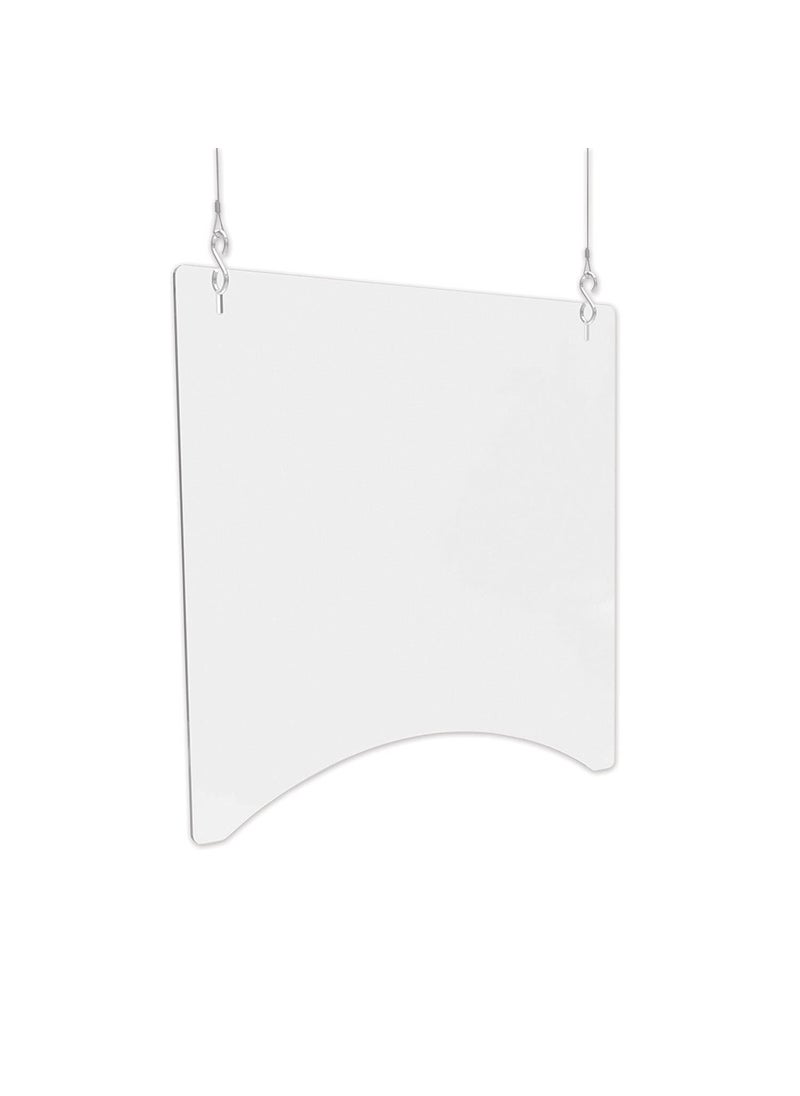 Deflecto Deflecto Hanging Safety Barrier Square with 2 Holes 24 x 24 Clear 18 Polycarbonate Protective Plexiglass  - Image 1