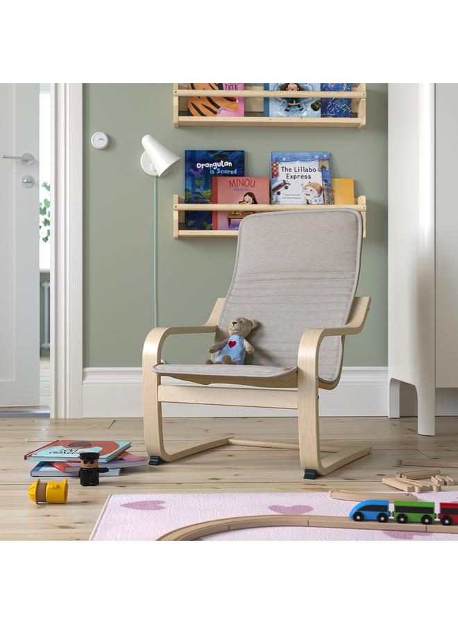 زبون كرسي بذراعين للأطفال، خشب البتولا/Knisa بيج فاتح - Image 4