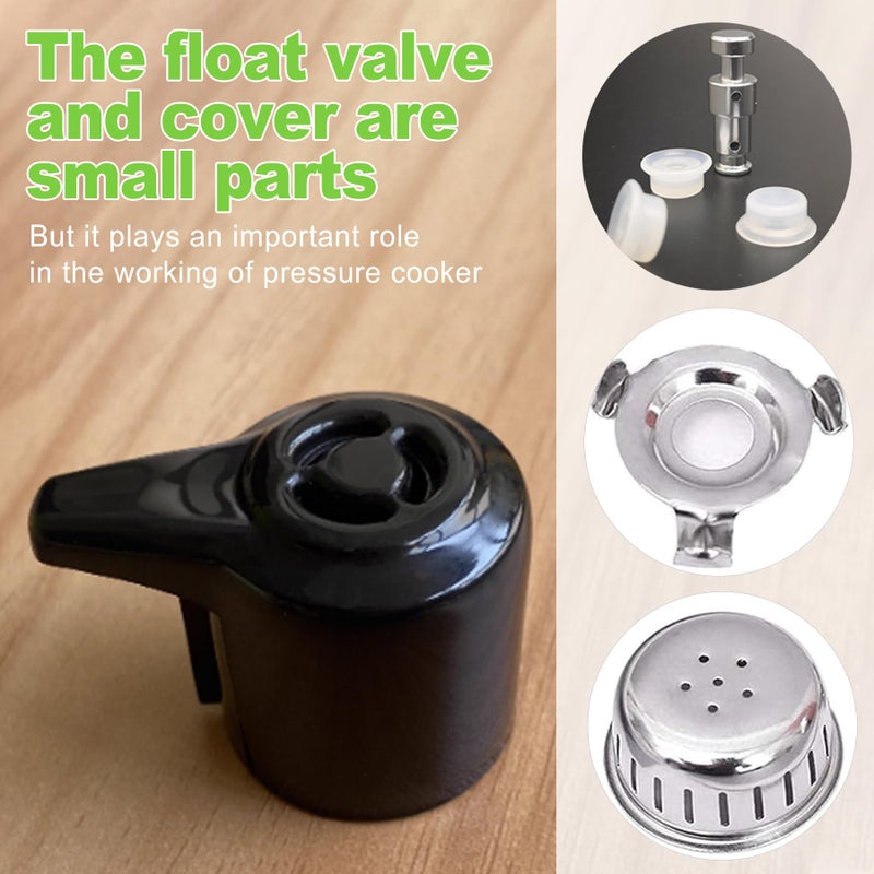 CeroDimo Universal Pressure Cooker Steam Release Valve and Float Valve Replacement with Silicone Caps, Compatible with 3, 5, 6, 8 Quart Models â€“ Pressure Cooker Accessories and Replacement Parts - Image 3