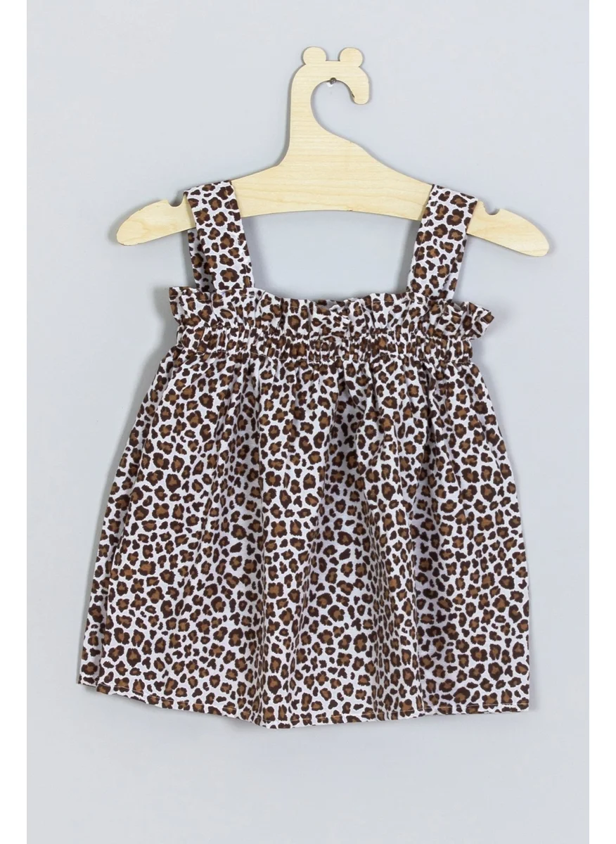 Ada Bebek Çocuk Ada Baby Child Strappy Leopard Dress 006
