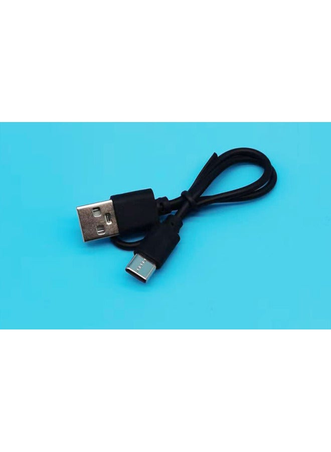 National Standard Copper Type-c Charging Line Small Electrical Appliances Bluetooth Headset Small Lighting Data Line 0.3 Meters Short Line With The Machine Line-Color:National Standard Copper Type-c Black—30cm  - Image 1