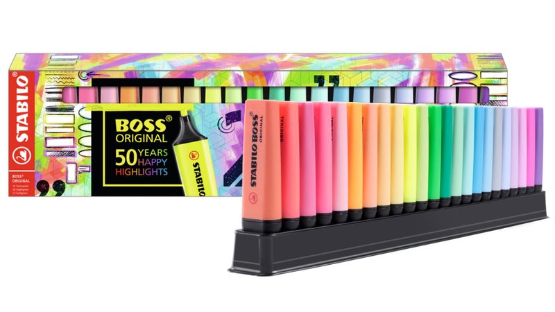STABILO Highlighter BOSS ORIGINAL - Deskset of 23-9 Fluorescent Colors + 14 Pastel Colors - Image 1