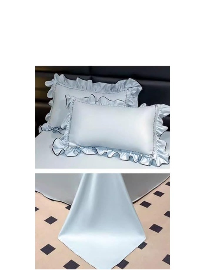Generic Fitted Sheet Style — ﻿High End Silky Princess Lace Bedding Four Piece Set  - Image 3
