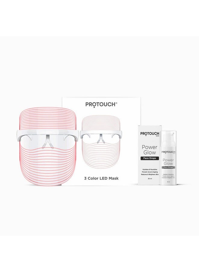PROTOUCH Glow Getter Led Face Mask + Power Drops Brightening & Nourishing Anti Acne & Aging For Clear & Glowing Skin For All Skin Type (Combo Of 1) - Image 1