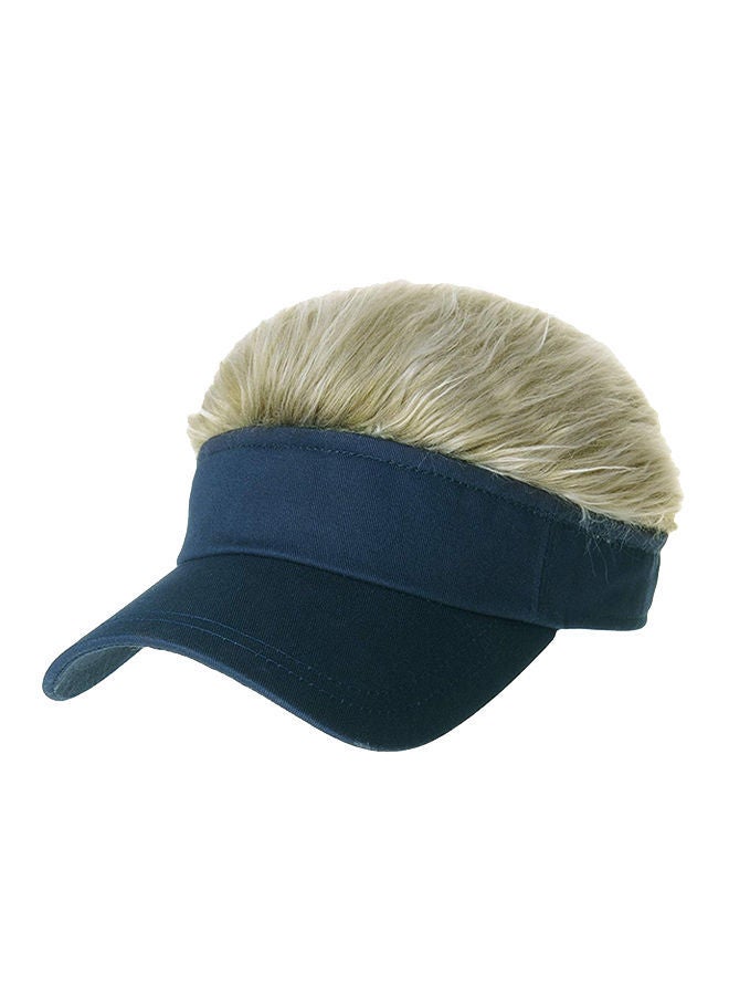 NIBEMINENT Withmoons Flair Hair Sun Visor Cap With Fake Wig 