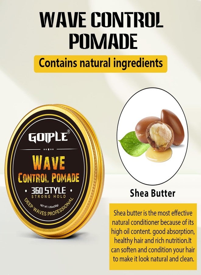 Goiple صابون شامبو بار بوميد ويف مع حامل خشبي للرجال - 360 ويف قوي دسم سهل الغسل 360 كريم تدريب للشعر - غطاء ويفات حريري ساتان بأطراف طويلة إضافية مجموعة ويفات للشعر الأسود - Image 4