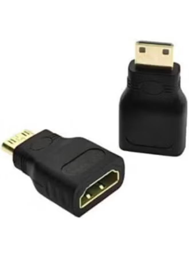 Mini HDMI to HDMI Adapter Male to Female, Gold Plated Converter for HDTV, Cameras, Camcorders, Monitors and Projectors with Full HD Support - Image 1