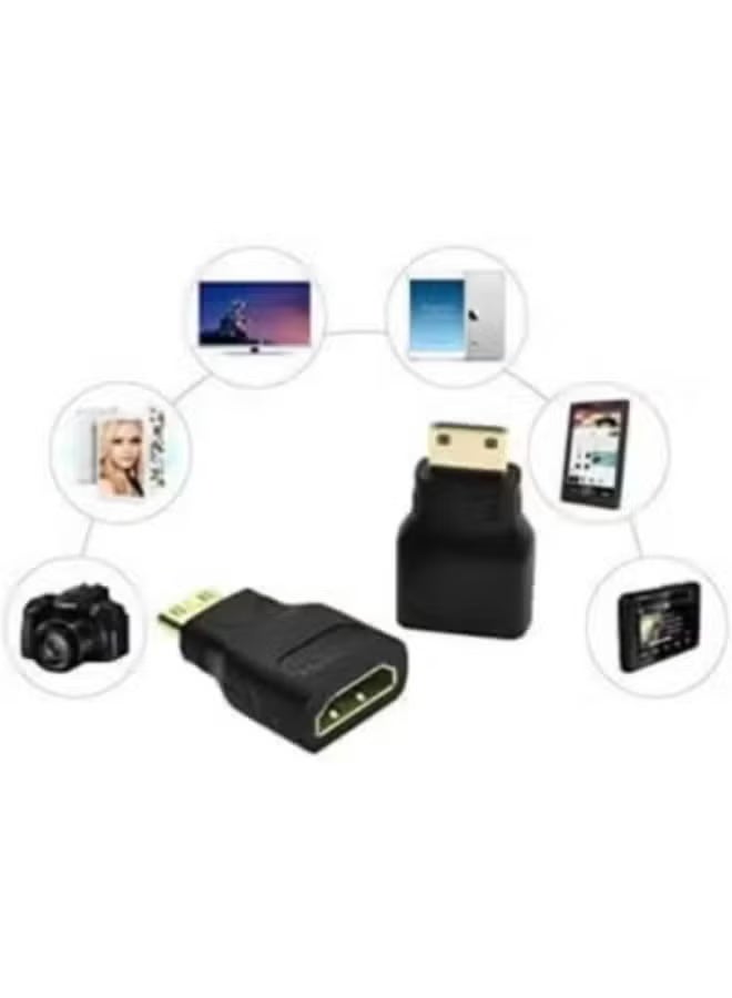 Mini HDMI to HDMI Adapter Male to Female, Gold Plated Converter for HDTV, Cameras, Camcorders, Monitors and Projectors with Full HD Support - Image 2