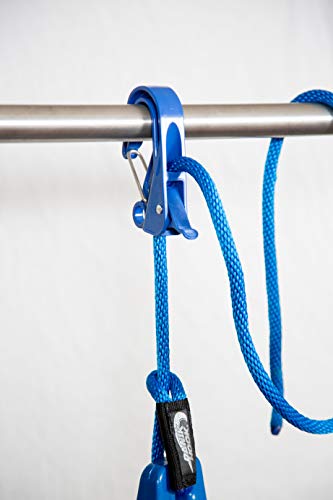 Danik Hook Marine Fender Hook – Adjustable Boat Fender Hanger (Made in USA) – No Knots Needed, High-Strength Composite for 3/8"–5/8" Line, Fits Up to 1 1/4" Rails (Fender Line Not Included) - Blue - Image 2