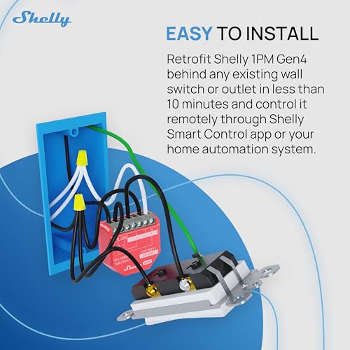 Shelly 1PM Gen4 | Wi-Fi, Zigbee, Matter Smart Relay Switch with Power Metering, 1-Channel 16A | Home Automation | Alexa, SmartThings, Google Home, Apple HomeKit Compatible | iOS Android App (4 Pack) - Image 2